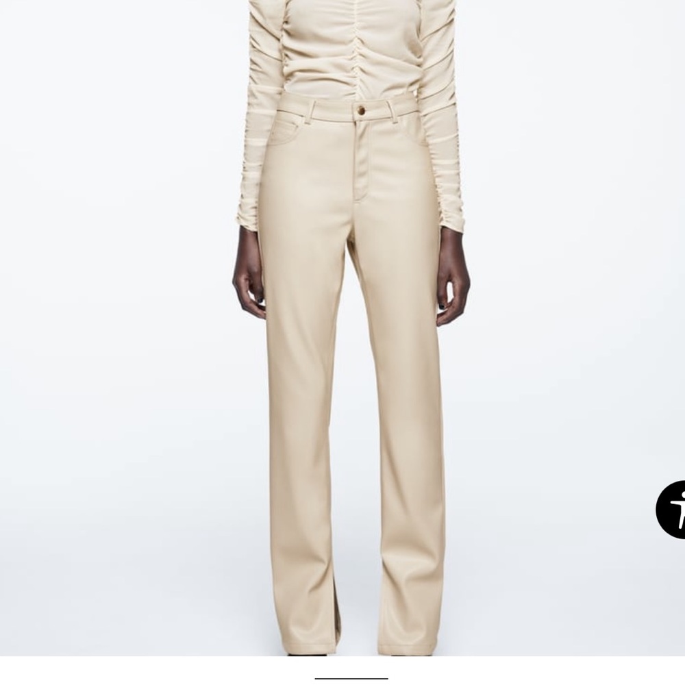 Zara flare faux leather pants